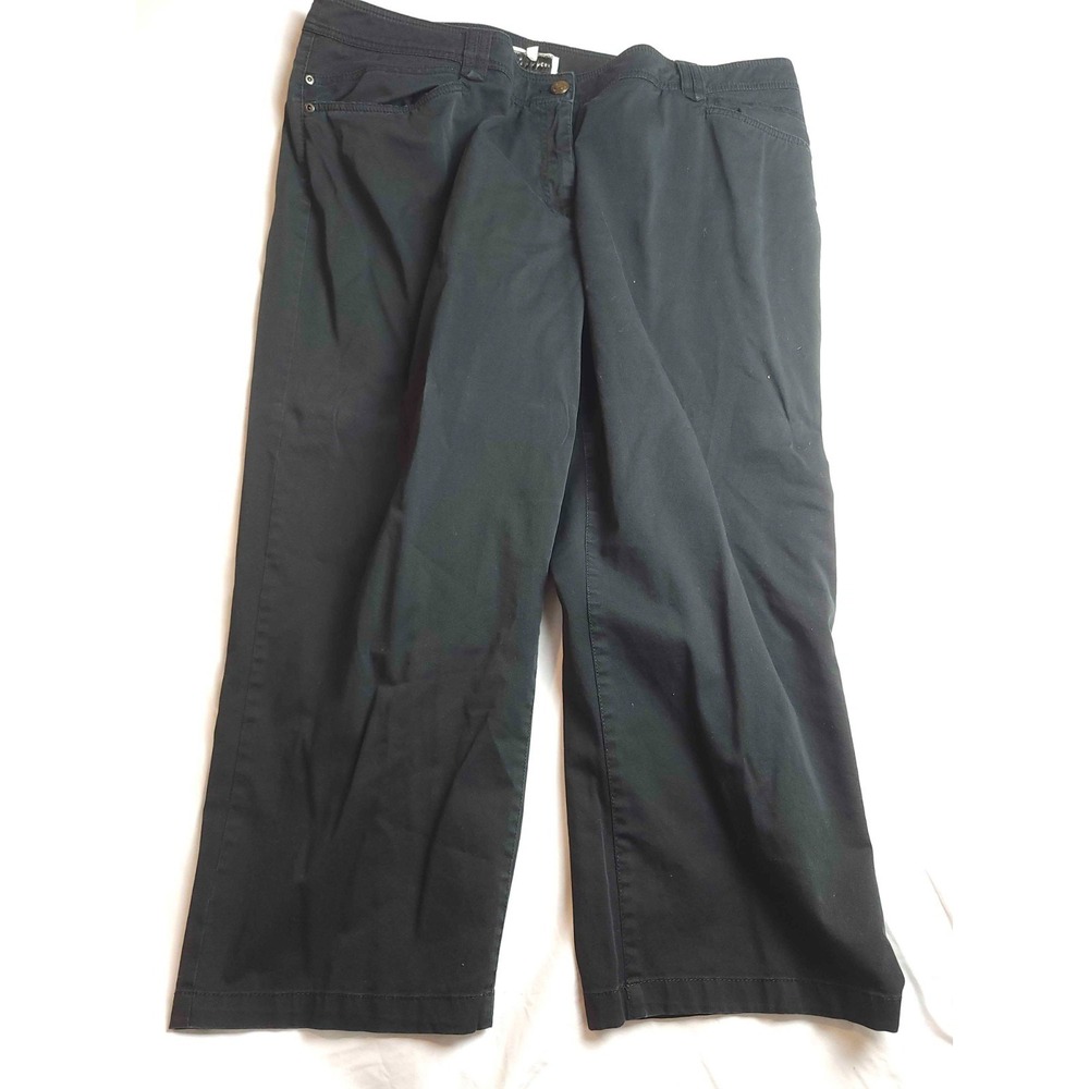 Jones‎ New York Capri Pants Womens 22W Black Quiet Luxury Office Wear Sportif